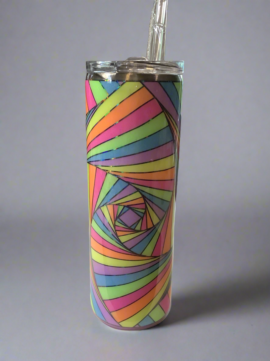 RTS 20oz neon trippy tumbler