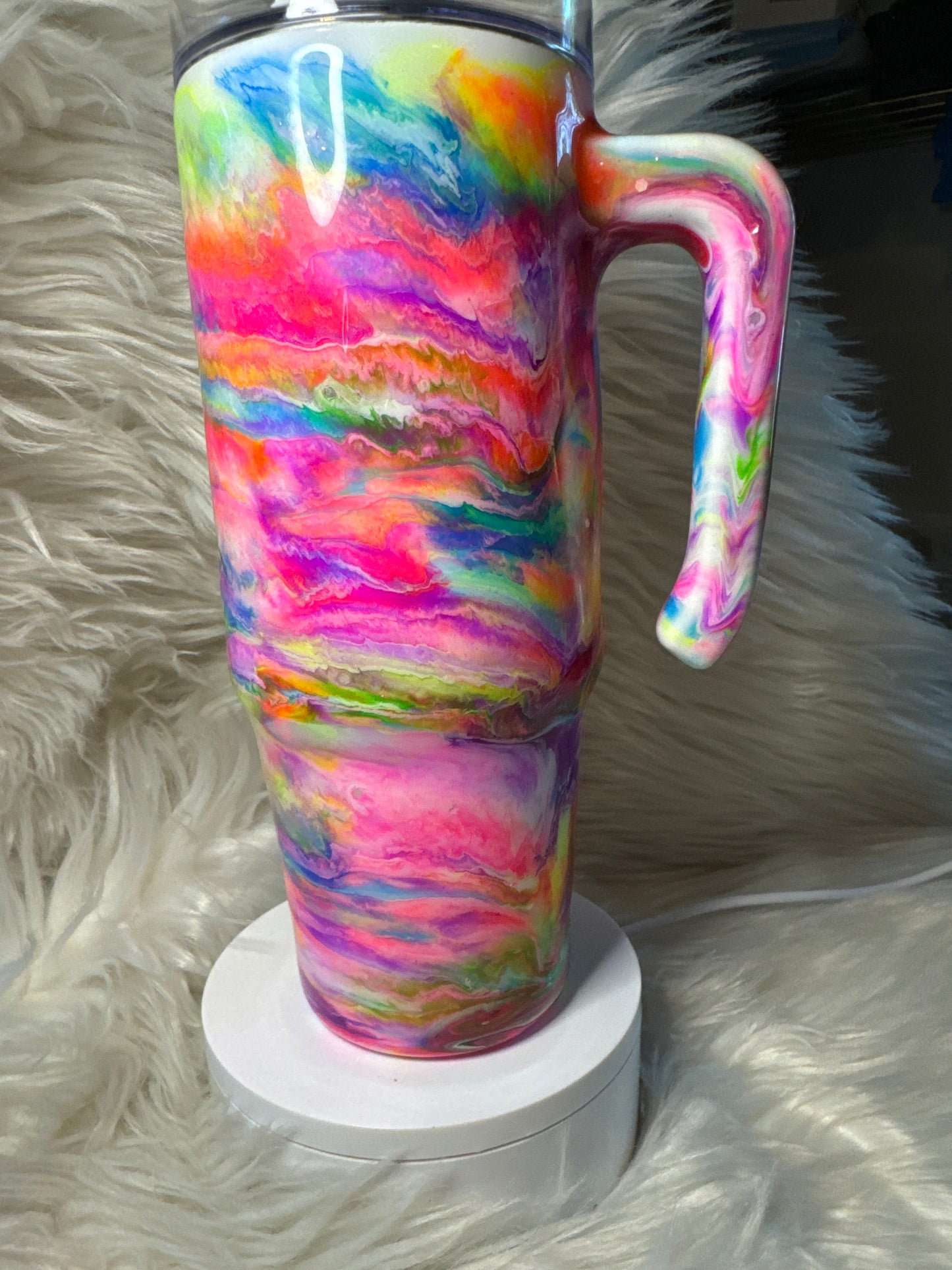 30oz Tumbler marble neons that glow